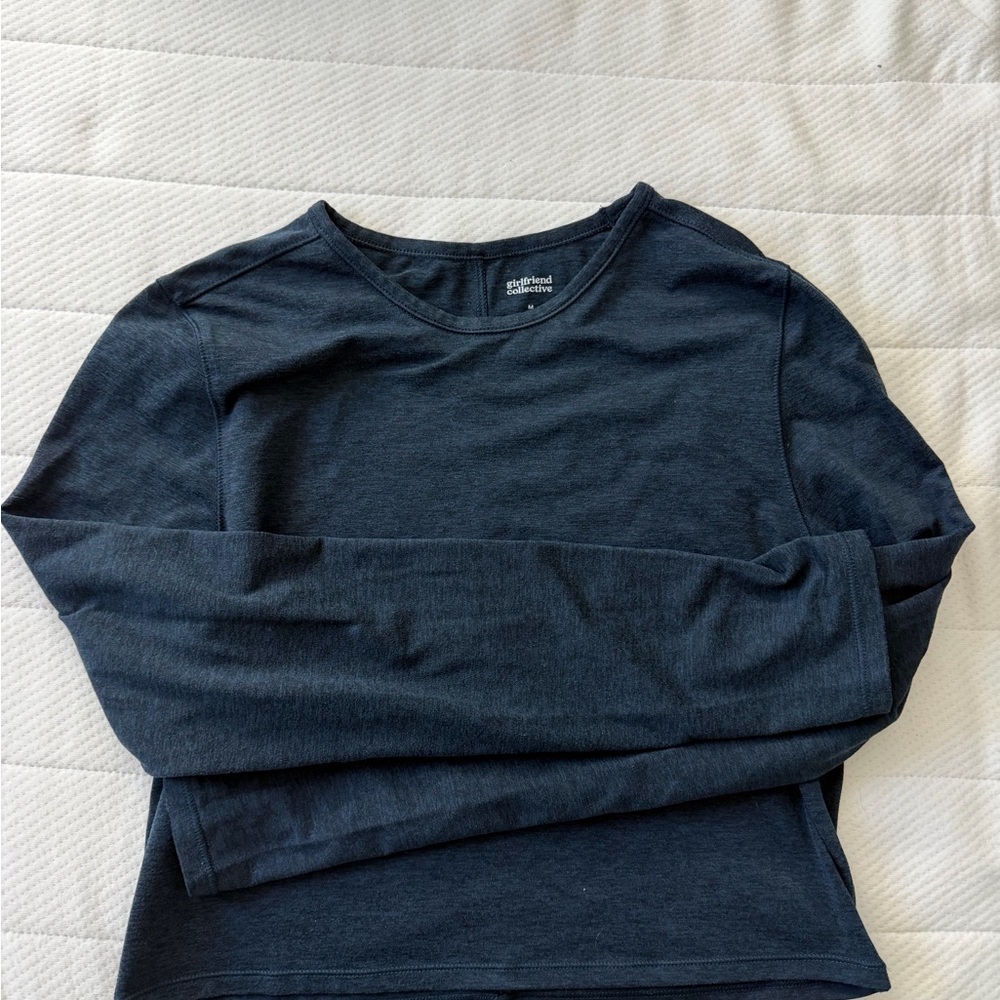 girlfriend collective Navy Long Sleeve Tee